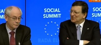 Questa Commissione europea è in scadenza. Le risatine di Van Rompuy e Barroso sono spiacevoli ma irrilevanti. L’Italia deve continuare spedita con le riforme, con investimenti per la crescita e l’occupazione, e fregarsene dei sorrisini. Sul lavoro, bene il decreto sul contratto a tempo e sull’apprendistato, ma ci vorrà di più. Bisogna creare le precondizioni per l’occupazione e questo significa avviare una riforma molto seria.